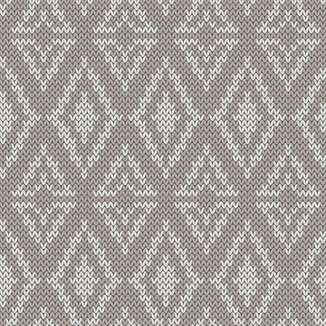Pastel neutral pattern jacquard knitted seamless pattern for mat or blanket design. Vector illustration	