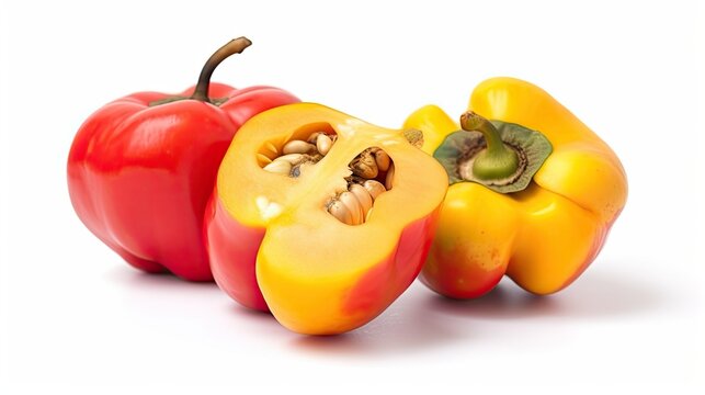 Ackee fruit isolated on white background created with generative AI technology