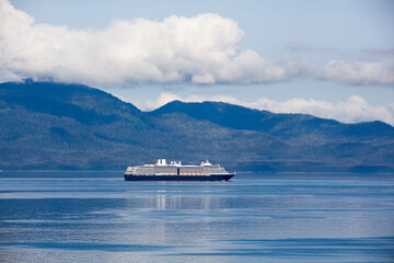 Cruise Ship Traveling To Juneau Town