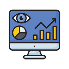 Monitoring and reporting vector filled outline Icon Design illustration. SEO Development And Marketing Symbol on White background EPS 10 File