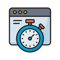 Page speed optimization  vector filled outline Icon Design illustration. SEO Development And Marketing Symbol on White background EPS 10 File