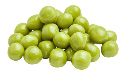 Delicious green peas cut out
