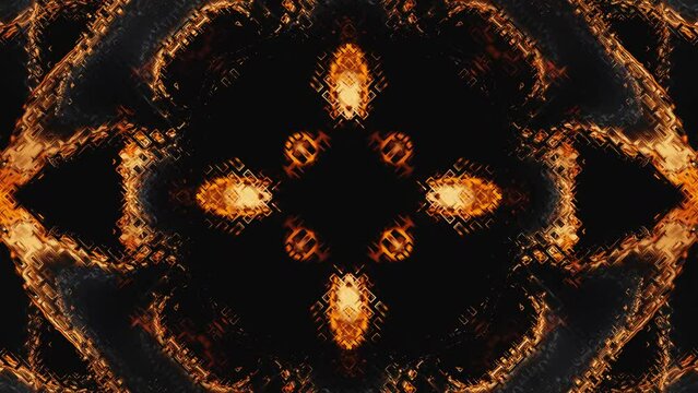 Abstract flower flame kaleidoscope dj loop animation background