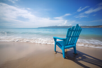 Fototapeta na wymiar Blue Chair in Paradise