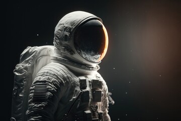Naklejka premium Astronaut in space, no face. AI generated