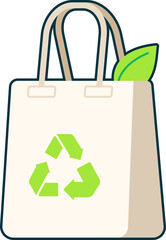 Recyclable Bag Recycle Ecology Environment Biodegradable Nature Flat Black Sticker