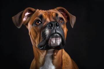 on the dog's head up close. Generative AI