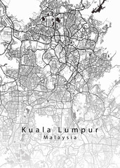 Fototapeta na wymiar Kuala Lumpur Malaysia City Map
