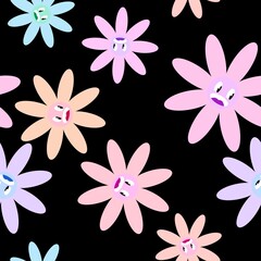 Naklejka premium Floral seamless flower pattern for fabrics and textiles and packaging and gifts and cards and linens and kids