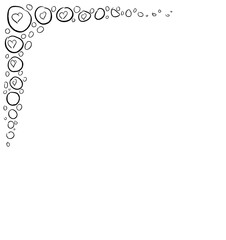 corner of hearts, corner of circles of hearts