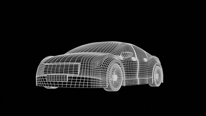 Naklejka premium car wireframe 3d