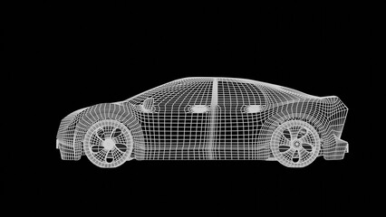 Naklejka premium car wireframe 3d