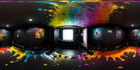 Photo of a colorful paint room with vibrant shades and hues