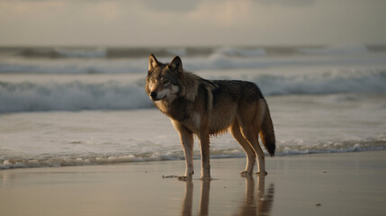 Fototapeta na wymiar Beach Wolf