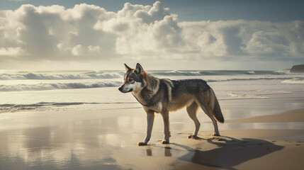 Fototapeta na wymiar Beach Wolf