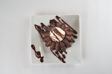 Molten cake in white dish