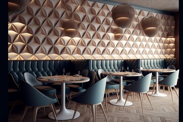 Sleek and modern restaurant interior with industrial design elements