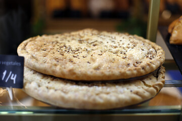 Homemade puff pastry with vegetables