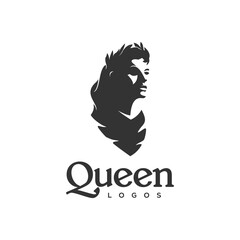 greek queen silhouette logo,ancient greek woman illustration design