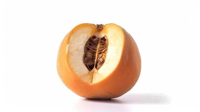 Santol fruit isolated on white background created with generative AI technology