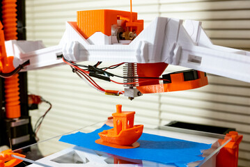 Colorful 3D Printer with Boat - obrazy, fototapety, plakaty