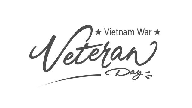 National Vietnam War Veterans Day Text Animation with usa flag background. Most states celebrate “Welcome Home Vietnam Veterans Day” on March 29 or 30 of each year in USA