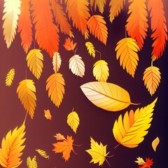 Fototapeta premium seamless background with autumn leaves