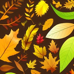 Obraz na płótnie Canvas autumn leaves seamless pattern