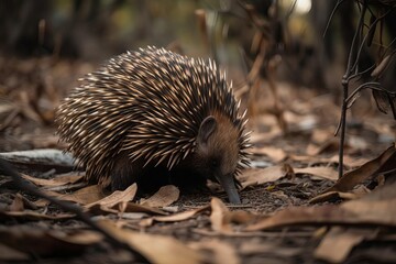 Enchanting Echidna Foraging for Ants and Termites, created with Generative AI technology