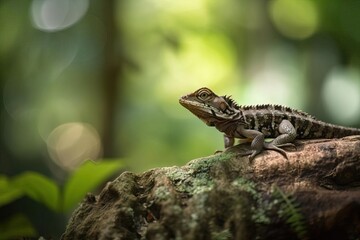 Obraz premium Unique Draco Lizard, created with Generative AI technology