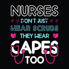 Nurses typography t shirt design 