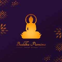 Happy Buddha Purnima or Vesak Day Buddhist Festival for Banner, Poster, Flyer and Background