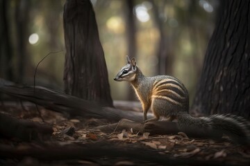Adorable Numbat in the Australian Bush, created with Generative AI technology