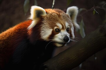 Adorable Red Panda in the Himalayan Forest, created with Generative AI technology
