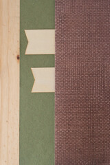 relatively retro paper and wood background with objects