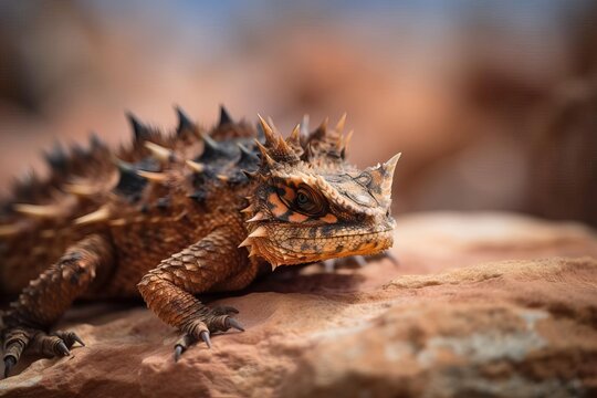 Intriguing Thorny Devil in the Australian Desert Sun, created with Generative AI technology