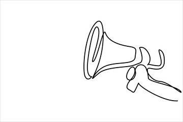 one human hand is holding a megaphone ads business line art