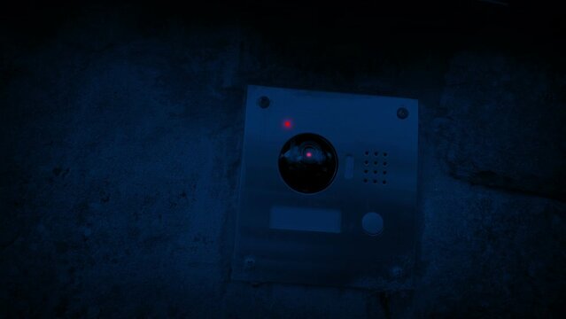Security Door Camera Outside House At Night