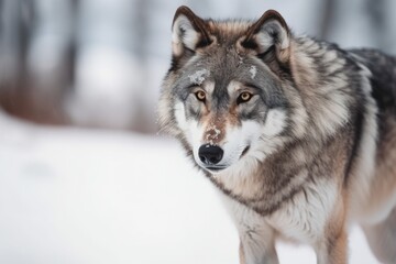 Obraz premium Wolf Animal, Grey. Generative AI
