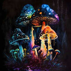 magic mushroom in the forest