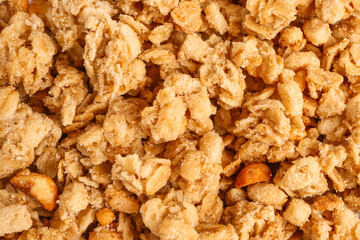 Tasty granola as background, closeup