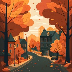 house in the autumn forest design