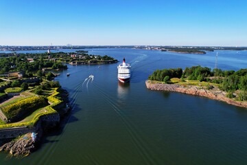 Cruise ferry from air, Helsinki