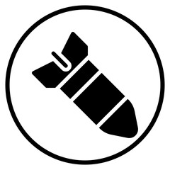 nuclear bomb glyph icon