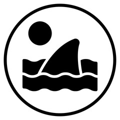 shark glyph icon