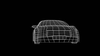 car wireframe 3d