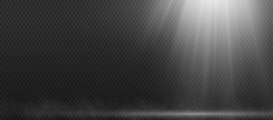 The spotlight shines on the stage. light from a lamp or spotlight. special effects on transparent background. Vector illustration