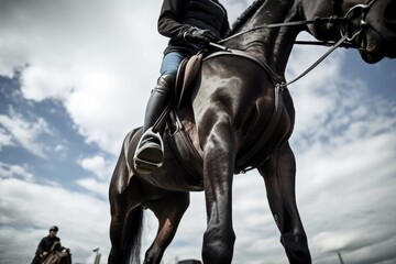 Fototapeta na wymiar horse sport animal stirrups. Generative AI