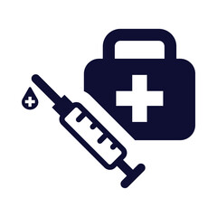 injection, first aid box, syringe, injection syringe box icon