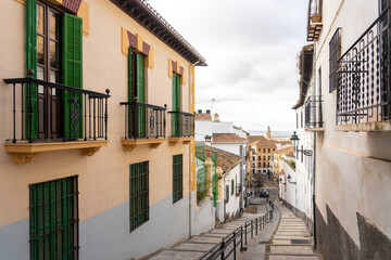 Fototapeta na wymiar Realejo San Matias, the historic neighbourhood beneath the Alhambra palace